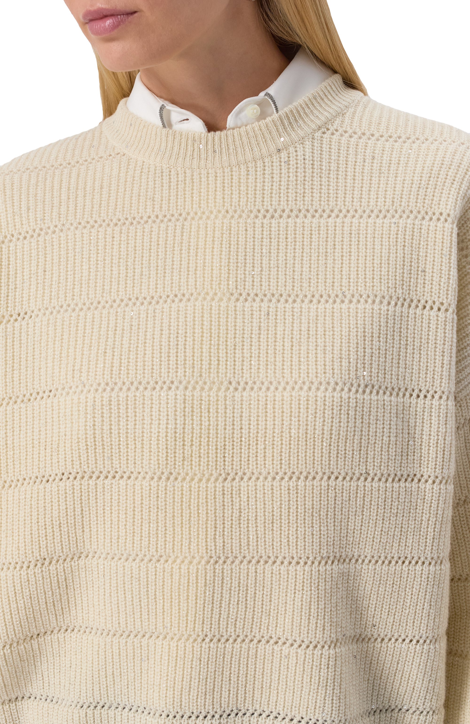 Свитер из кашемира и шерсти BRUNELLO CUCINELLI, арт. MBM738200P, фото 5