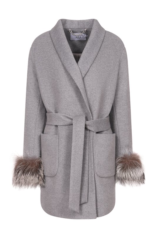 Пальто из шерсти и кашемира Seven Lab ПАСОИЧСЕР Серый ПАСОИЧСЕР