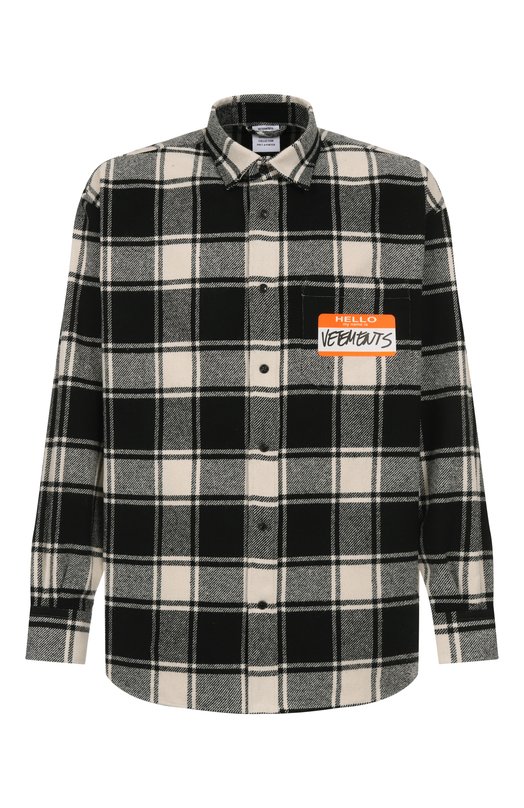 Рубашка VETEMENTS UE54SH420W/1887 FLANNEL Чёрно-белый UE54SH420W/1887 FLANNEL