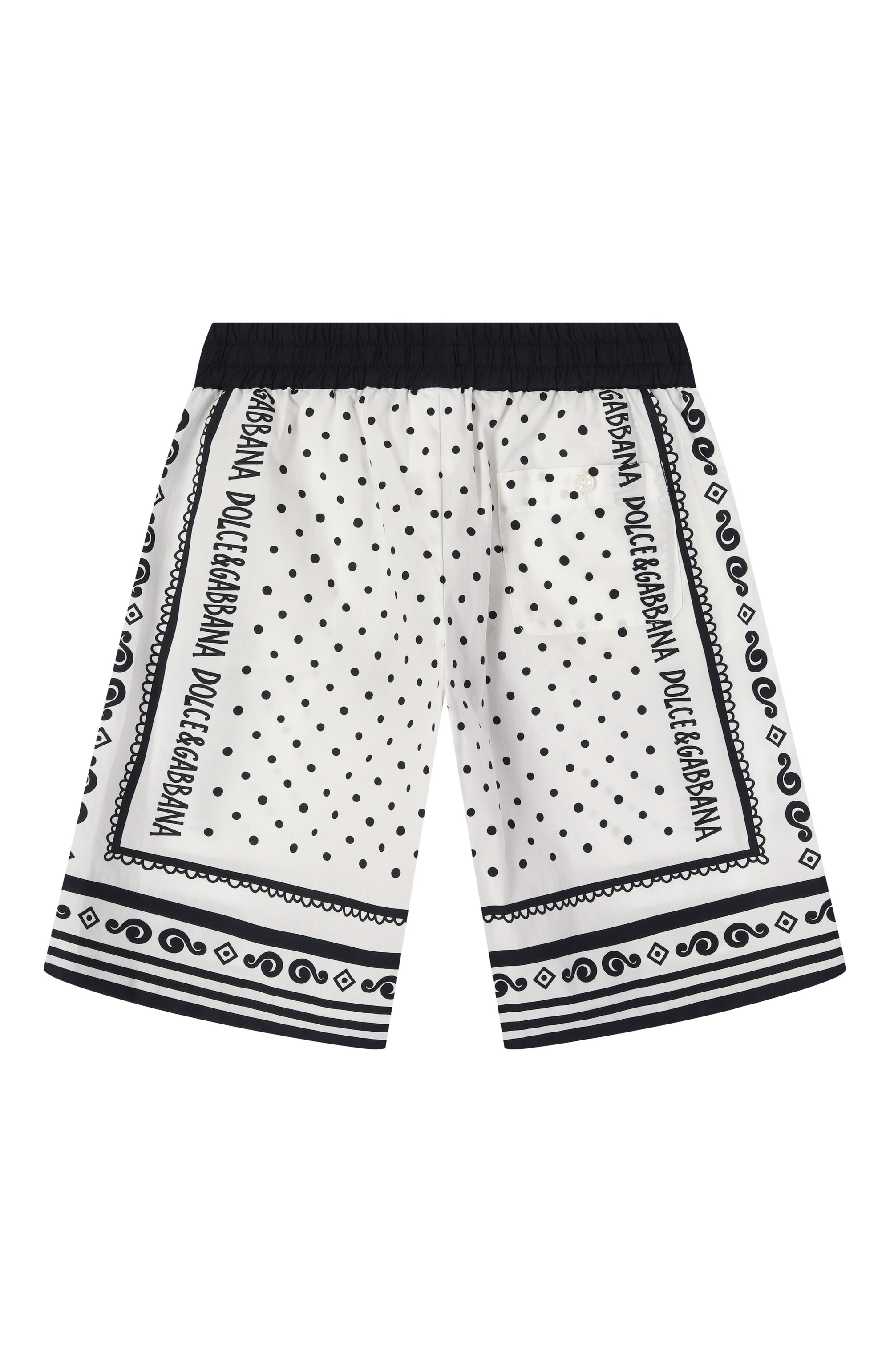 Хлопковые шорты DOLCE & GABBANA черно-белого цвета по цене 51700 руб., арт. L43Q47/FI5KQ/8-14, фото 2 Хлопковые шорты DOLCE & GABBANA, арт. L43Q47/FI5KQ/8-14, фото 2