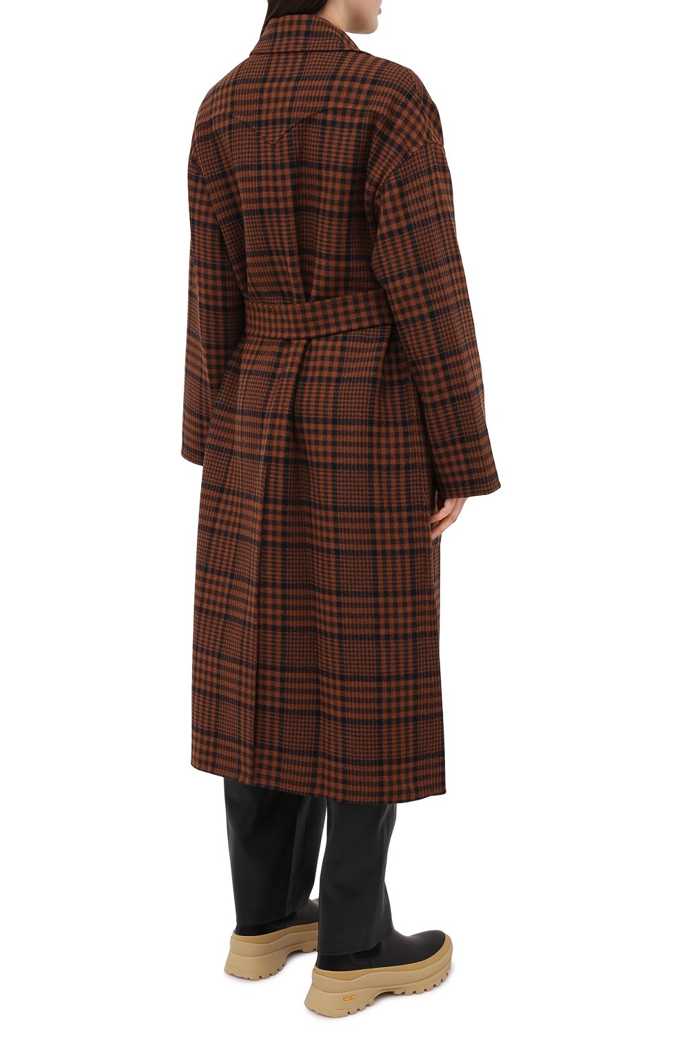 Шерстяное пальто NANUSHKA, арт. ALAM0_NAVY RUST CHECK_D0UBLE W00L, фото 4