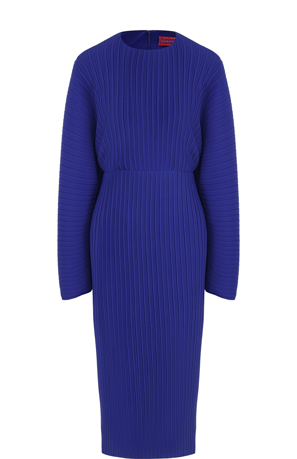 Однотонное плиссированное платье-миди с объемными рукавами SOLACE LONDON, арт. 0S1897, фото 1