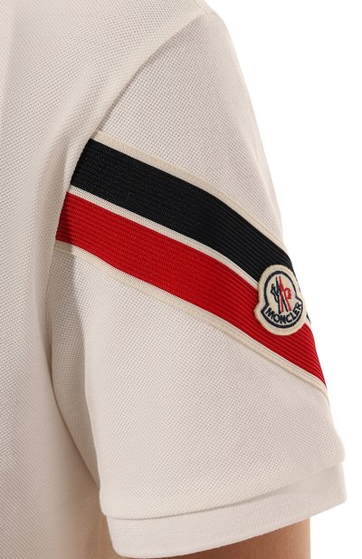 Хлопковое поло MONCLER белого цвета по цене 39950 руб., арт. 8A000-02-89A16, фото 5 Хлопковое поло MONCLER, арт. 8A000-02-89A16, фото 5