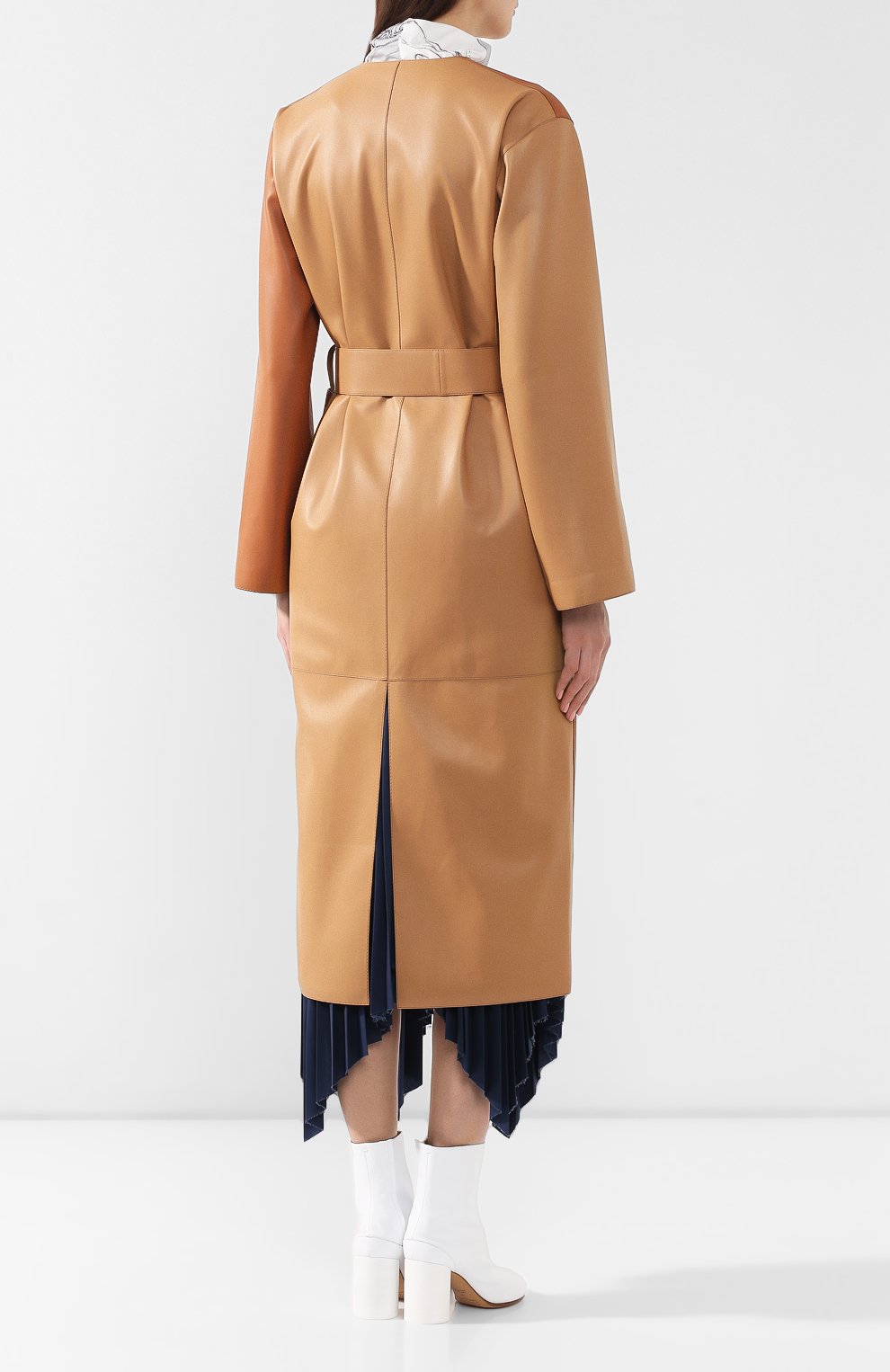 Кожаное пальто с поясом LOEWE коричневого цвета по цене 294500 руб., арт. S1191111CL, фото 4 Кожаное пальто с поясом LOEWE, арт. S1191111CL, фото 4