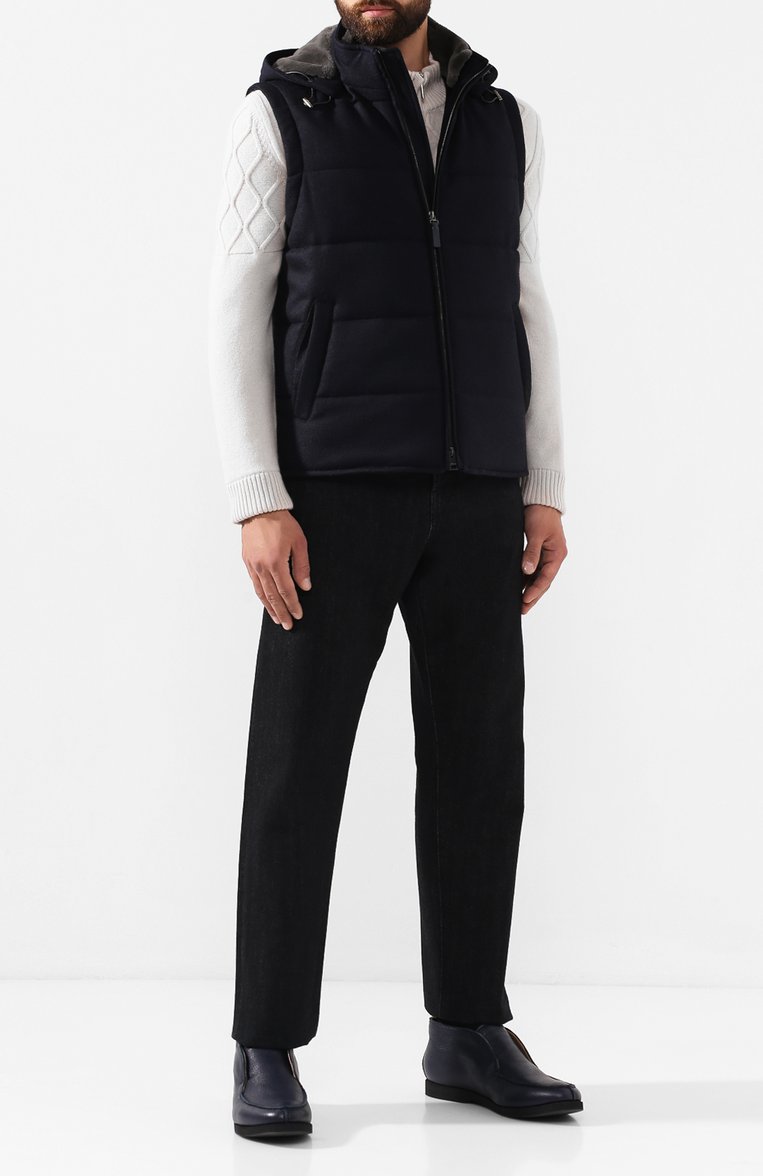 Шерстяной жилет с меховой отделкой BRIONI, арт. SUN30L/08A9P, фото 2