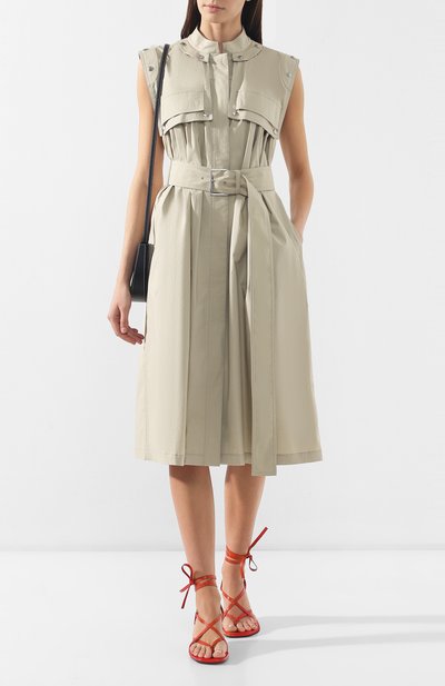 Хлопковое платье PROENZA SCHOULER зеленого цвета по цене 112000 руб., арт. R1913033-AC089, фото 2 Хлопковое платье PROENZA SCHOULER, арт. R1913033-AC089, фото 2