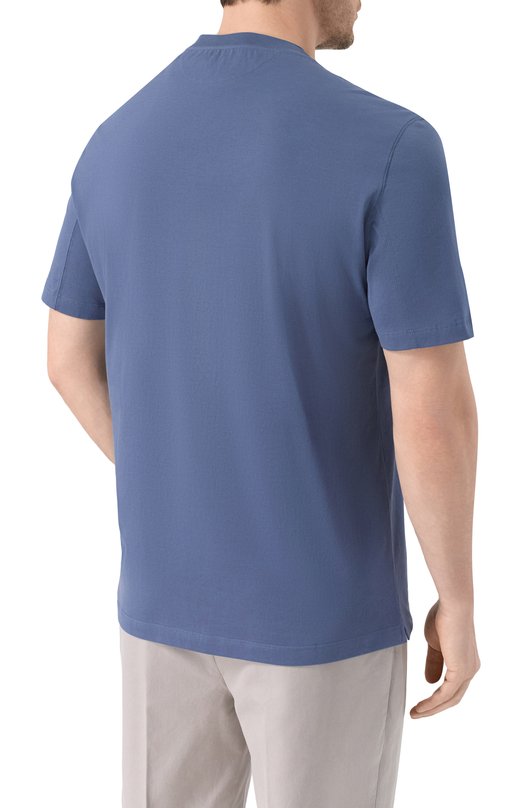 Хлопковая футболка Brunello Cucinelli M0B131308 Синий  M0B131308 Фото 4