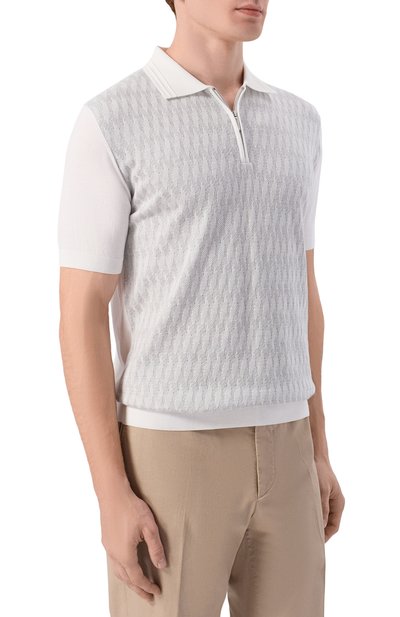 Поло из хлопка и шелка ANDREA CAMPAGNA, арт. SU26C0S310-01/C0S264, фото 3