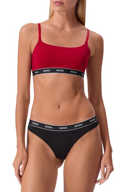 Комплект из двух хлопковых бюстгальтеров HUGO разноцветного цвета по цене 6195 руб., арт. 50545691, фото 4 Комплект из двух хлопковых бюстгальтеров HUGO, арт. 50545691, фото 4