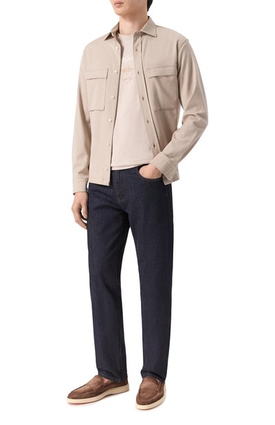 Хлопковая футболка PAUL&SHARK светло-бежевого цвета по цене 31600 руб., арт. 26411048, фото 2 Хлопковая футболка PAUL&SHARK, арт. 26411048, фото 2