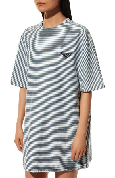 Джинсовое платье PRADA голубого цвета по цене 205000 руб., арт. GFA125-10G3-F0E93-221, фото 3 Джинсовое платье PRADA, арт. GFA125-10G3-F0E93-221, фото 3