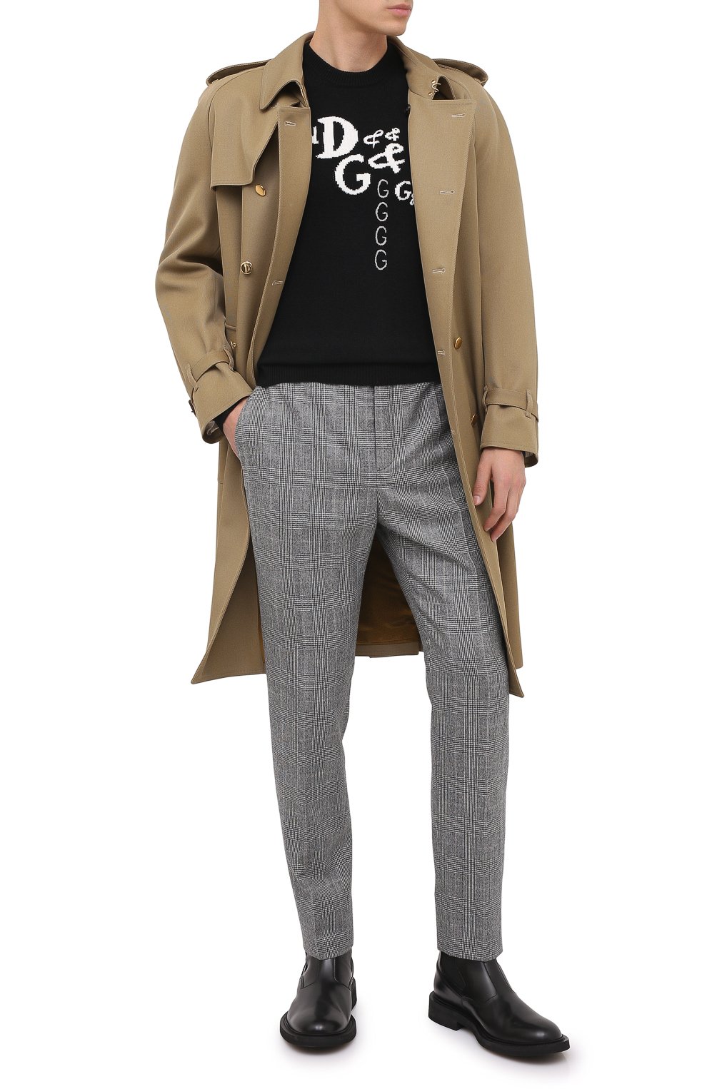 Шерстяные брюки SAINT LAURENT серого цвета по цене 112500 руб., арт. 596927/Y1B54, фото 2 Шерстяные брюки SAINT LAURENT, арт. 596927/Y1B54, фото 2