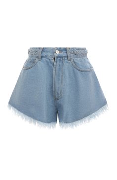 Женские джинсовые шорты FORTE DEI MARMI COUTURE голубого цвета, арт. 24SF1859 | Фото 1 (Длина Ж (юбки, платья, шорты): Мини; Материал внешний: Хлопок, Деним; Материал сплава: Проставлено; Драгоценные камни: Проставлено; Стили: Кэжуэл; Кросс-КТ: Деним)