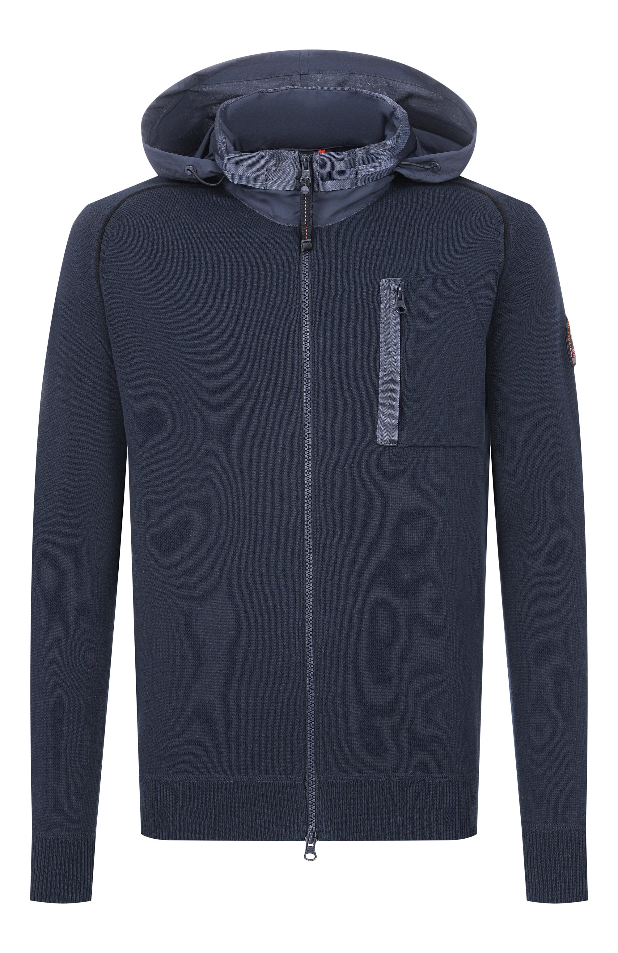 Хлопковый кардиган PARAJUMPERS темно-синего цвета по цене 45850 руб., арт. 26SM-PM KNR K09, фото 1 Хлопковый кардиган PARAJUMPERS, арт. 26SM-PM KNR K09, фото 1