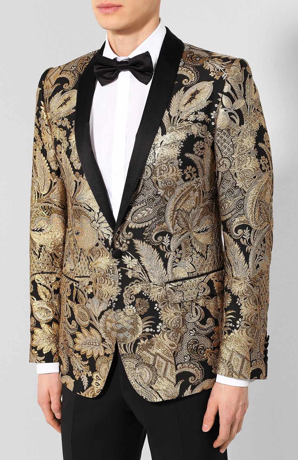 Однобортный пиджак DOLCE & GABBANA золотого цвета по цене 382500 руб., арт. G2JP9T/HJMAH, фото 3 Однобортный пиджак DOLCE & GABBANA, арт. G2JP9T/HJMAH, фото 3
