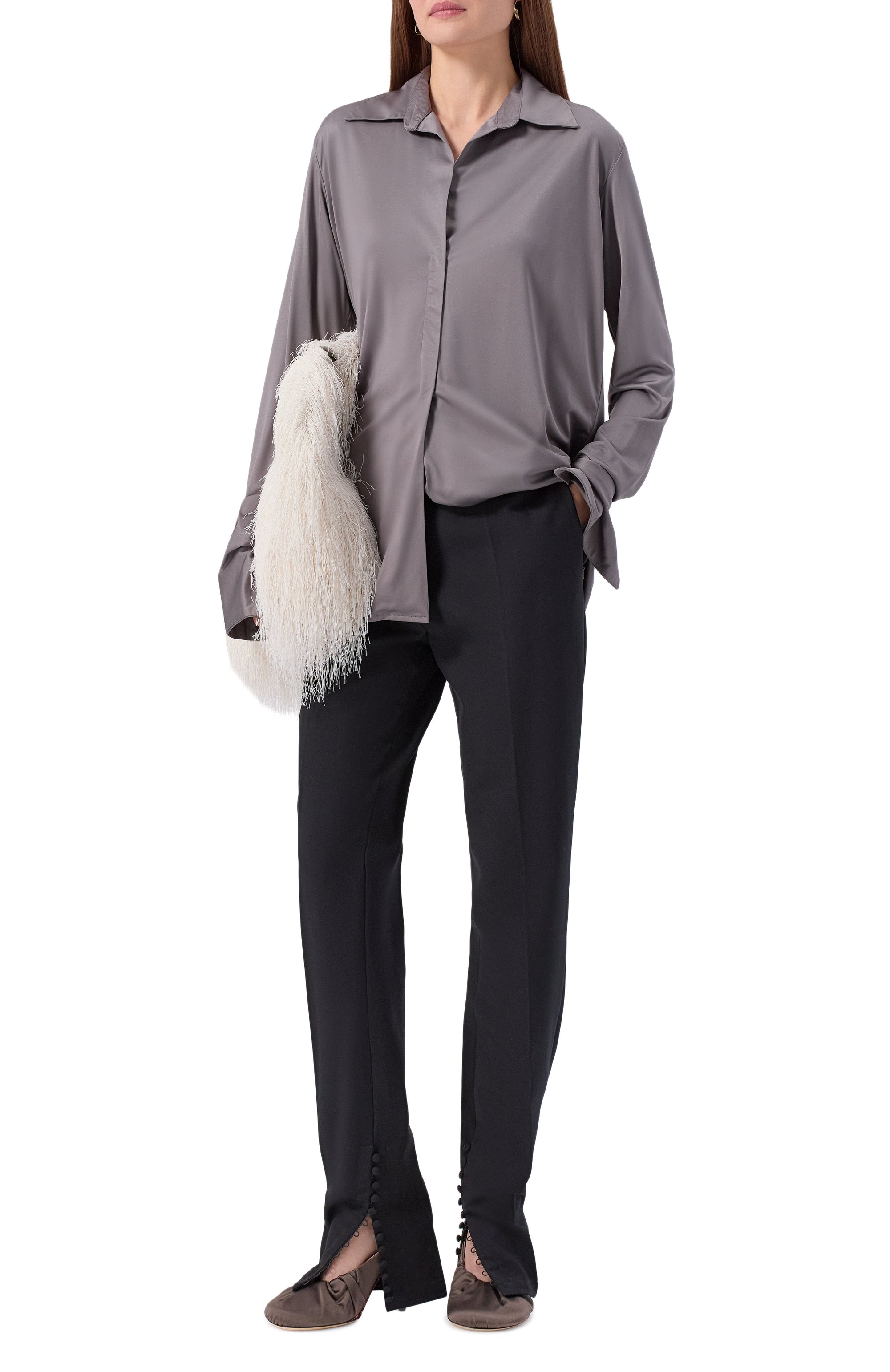 Шерстяные брюки DRIES VAN NOTEN черного цвета по цене 109000 руб., арт. 252-010951-2249, фото 2 Шерстяные брюки DRIES VAN NOTEN, арт. 252-010951-2249, фото 2