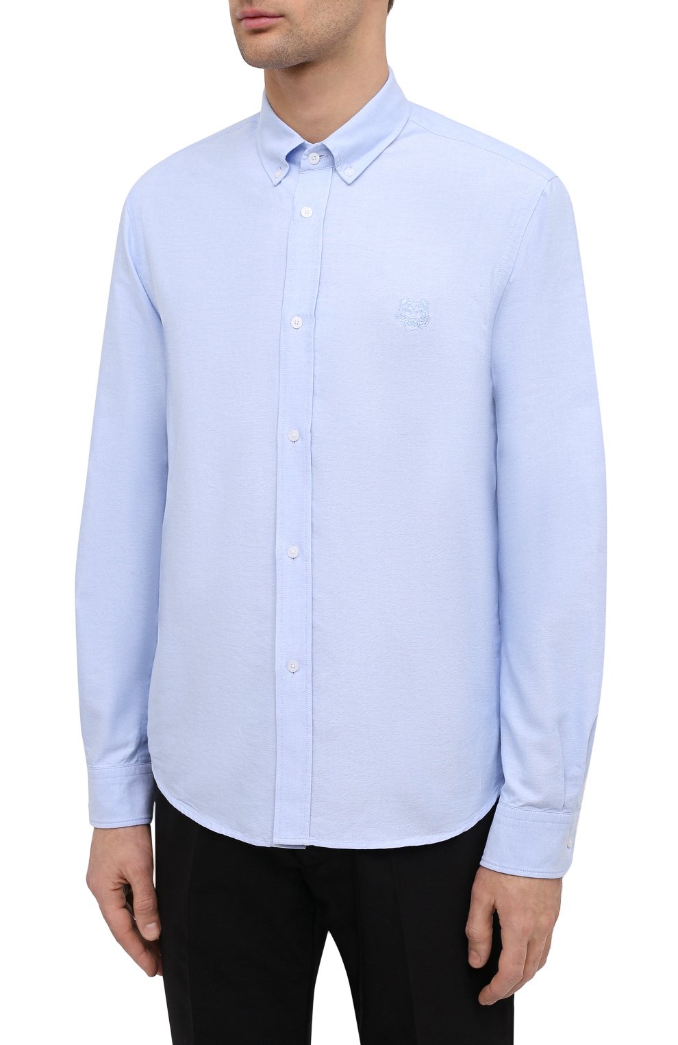 Хлопковая рубашка KENZO голубого цвета по цене 20600 руб., арт. FB55CH4001LD, фото 3 Хлопковая рубашка KENZO, арт. FB55CH4001LD, фото 3