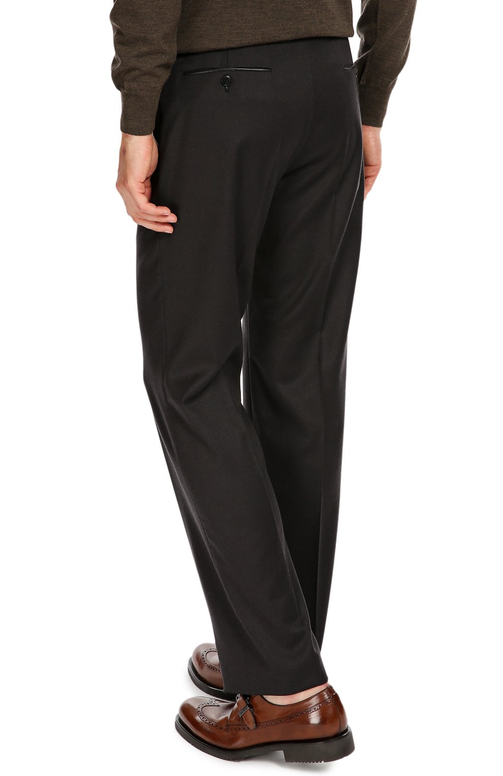 Классические шерстяные брюки с кожаной отделкой BRIONI, арт. RPL5/05A0A/P0RT0VENERE, фото 4
