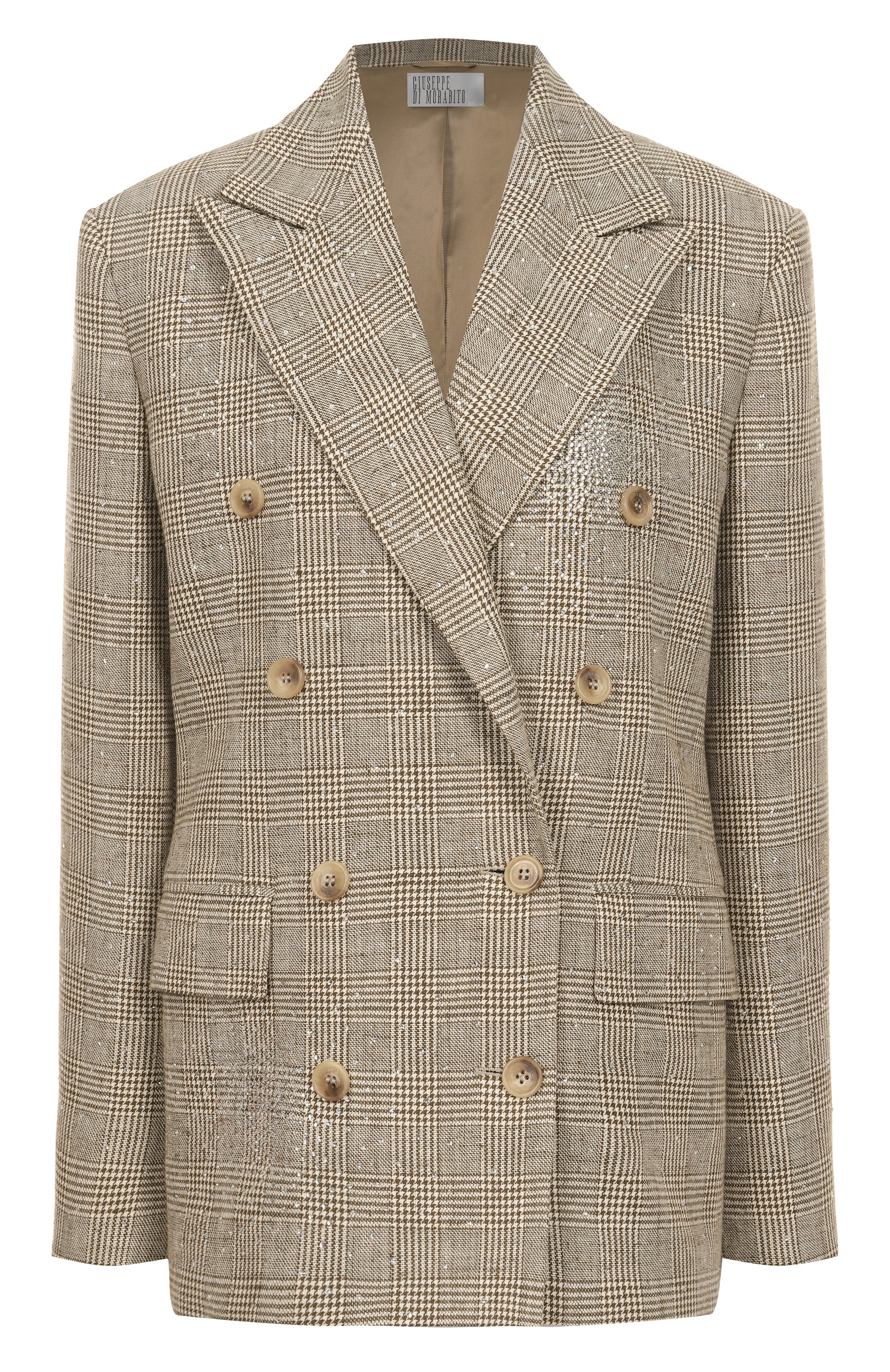 Жакет из вискозы и хлопка с отделкой стразами GIUSEPPE DI MORABITO, арт. 04SSJA112C 04427, фото 1