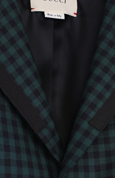 Однобортный пиджак из шерсти в клетку GUCCI, арт. 475459/XBB64, фото 3