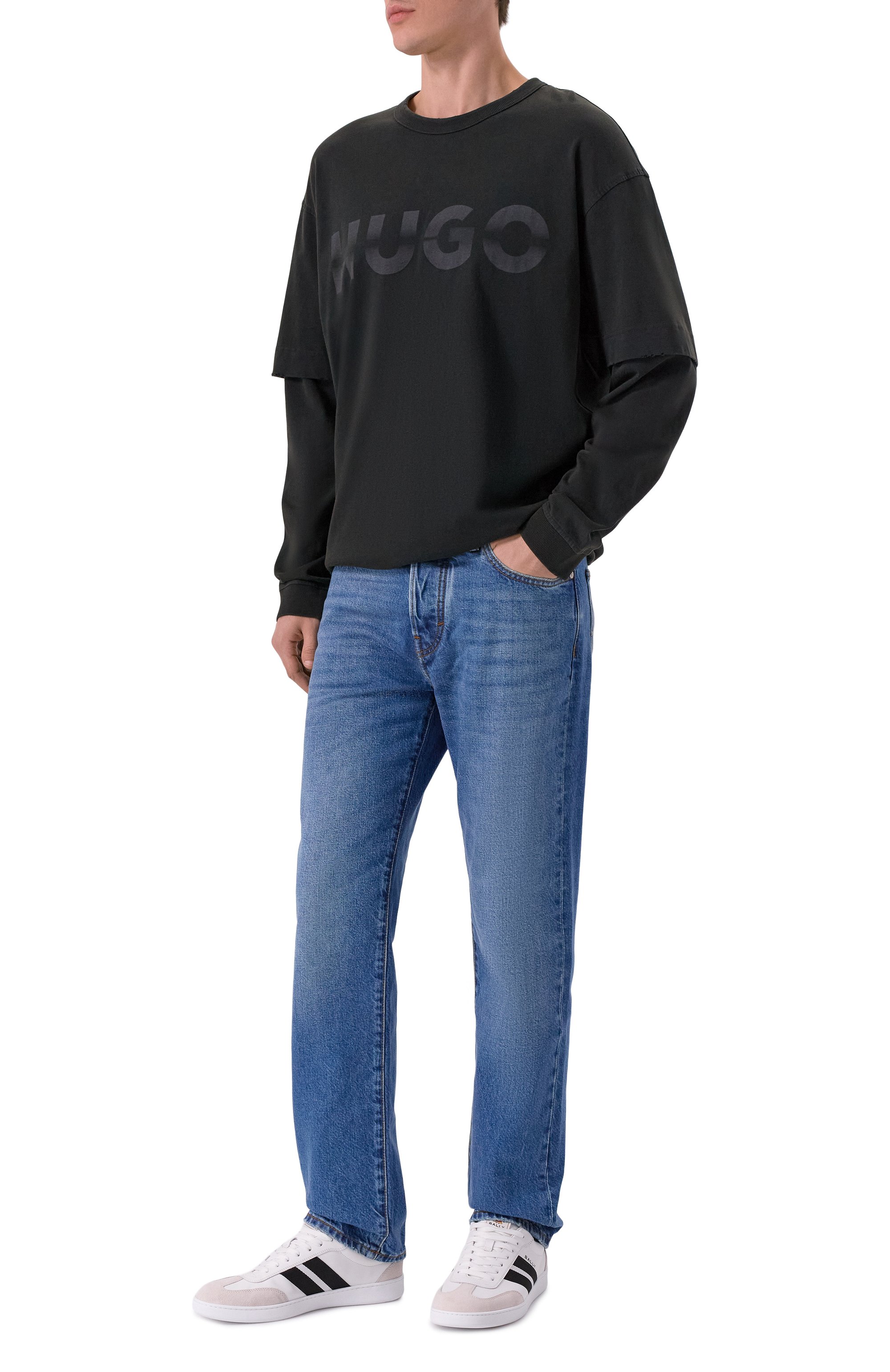 Хлопковый лонгслив HUGO BLUE, арт. 50546541, фото 2
