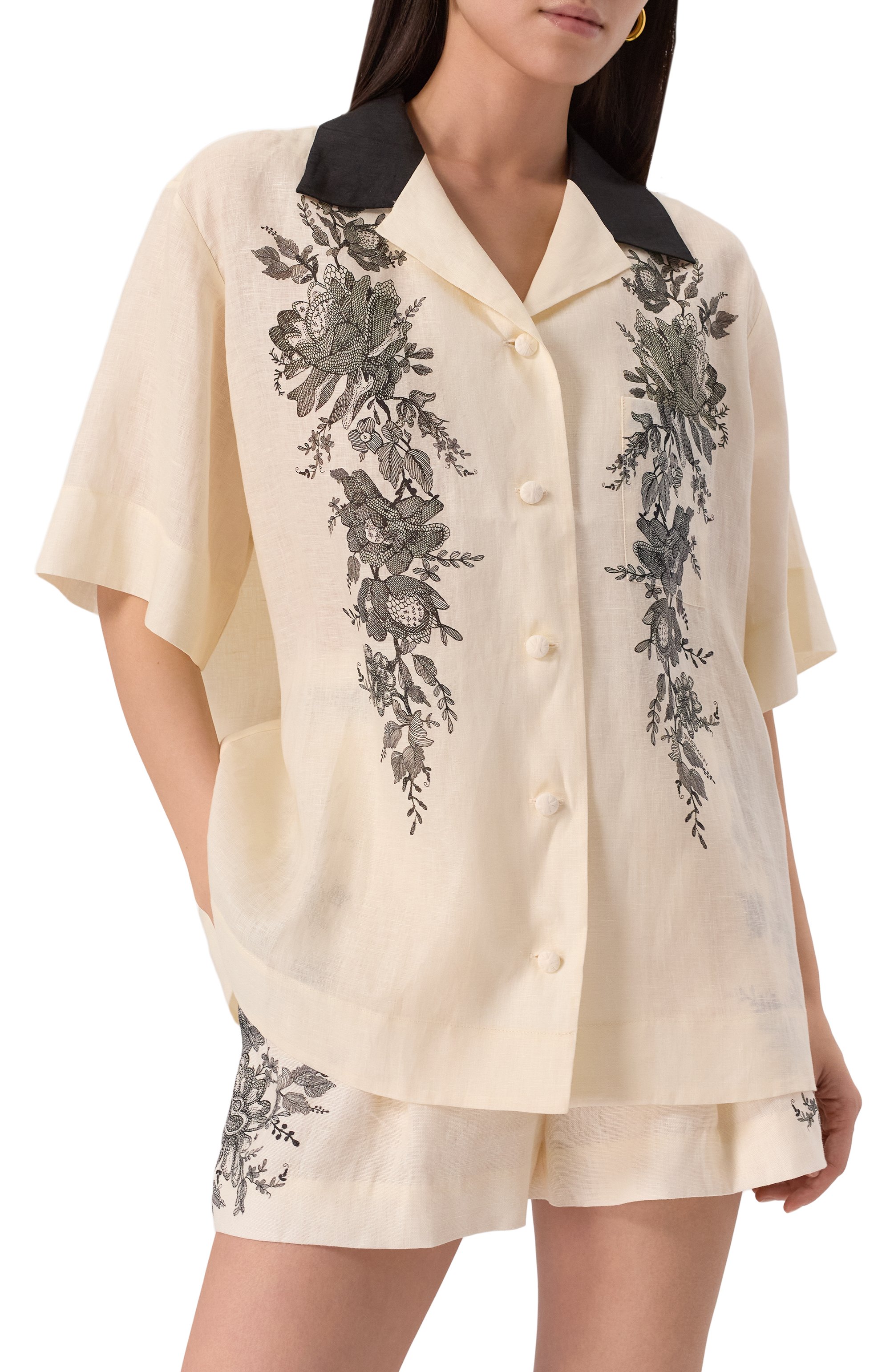 Льняная рубашка ZIMMERMANN кремового цвета по цене 113500 руб., арт. 2594TR25R, фото 3 Льняная рубашка ZIMMERMANN, арт. 2594TR25R, фото 3