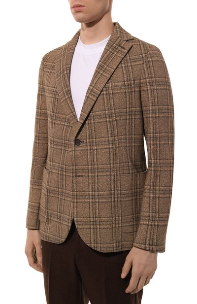 Хлопковый пиджак CIRCOLO 1901 коричневого цвета по цене 58050 руб., арт. CN4559, фото 5 Хлопковый пиджак CIRCOLO 1901, арт. CN4559, фото 5