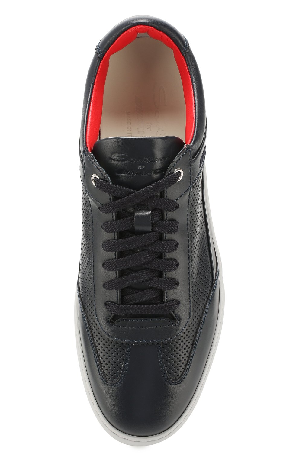 Кожаные кеды SANTONI темно-синего цвета по цене 62150 руб., арт. MSAM21339GRPXDFRU53, фото 5 Кожаные кеды SANTONI, арт. MSAM21339GRPXDFRU53, фото 5