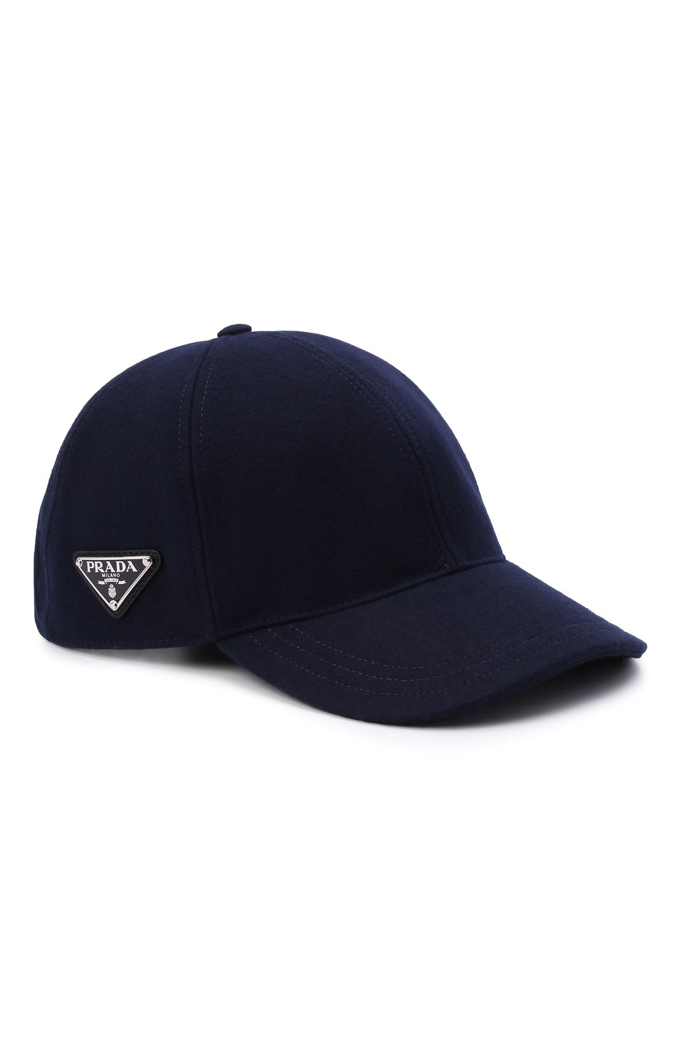 Шерстяная бейсболка PRADA темно-синего цвета по цене 55000 руб., арт. 2HC274-1UMT-F0124, фото 1 Шерстяная бейсболка PRADA, арт. 2HC274-1UMT-F0124, фото 1