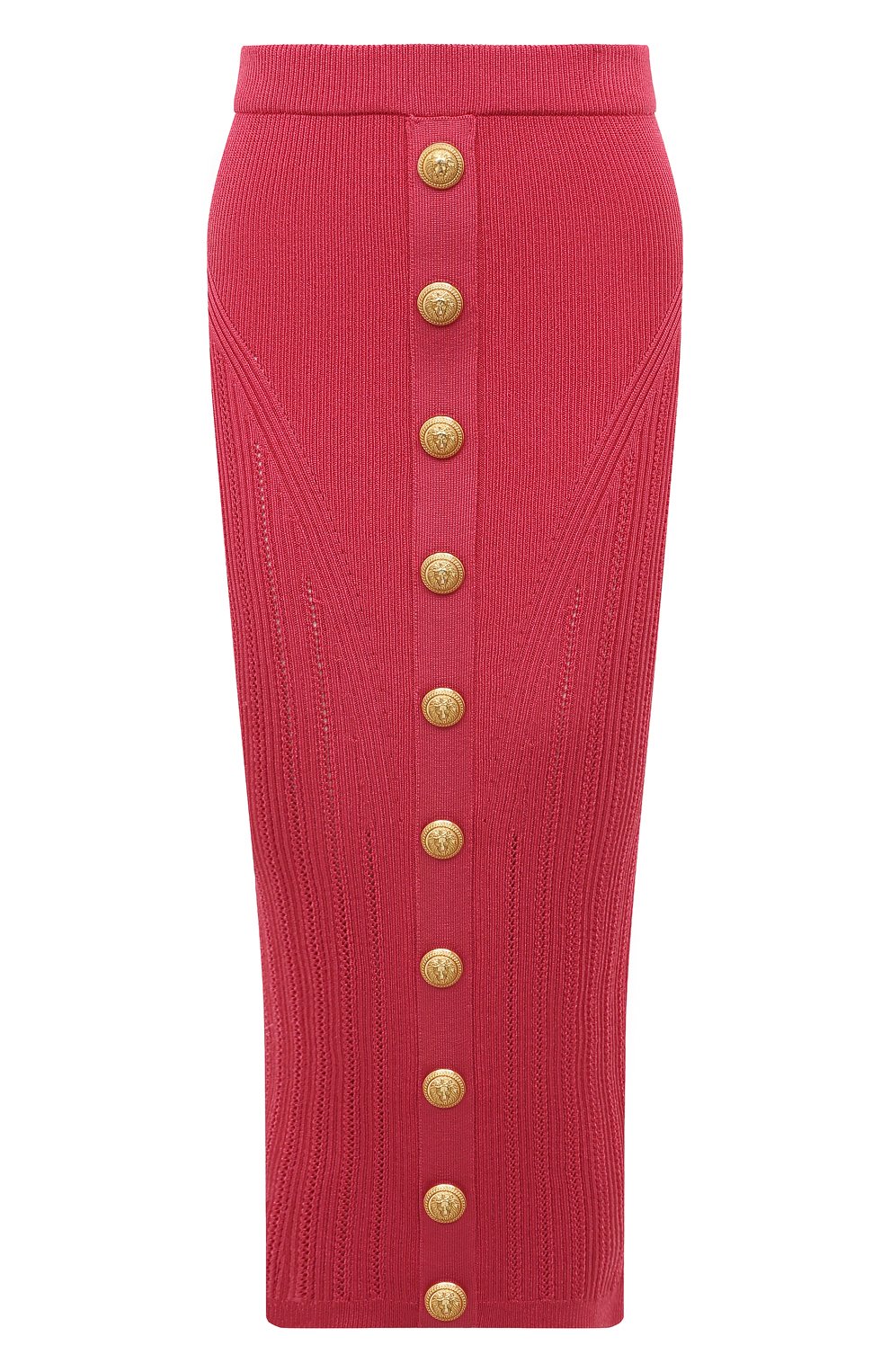 Юбка из вискозы BALMAIN розового цвета по цене 143000 руб., арт. AF0LD043KE18, фото 1 Юбка из вискозы BALMAIN, арт. AF0LD043KE18, фото 1