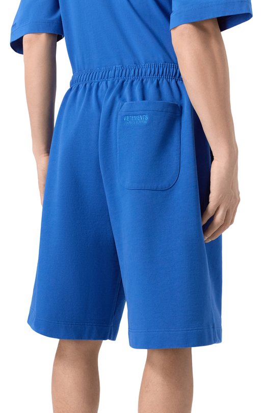 Хлопковые шорты VETEMENTS ME76SS257A/1200 LIGHT JERSEY Синий  ME76SS257A/1200 LIGHT JERSEY Фото 4