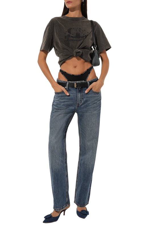 Хлопковая футболка Alexander Wang UCC3241708 Серый  UCC3241708 Фото 2