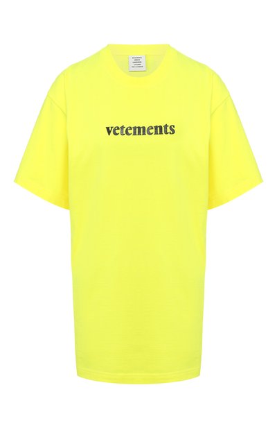 Женская футболка VETEMENTS, арт. SS20TR304 1610/W/FLU0 YELL0W