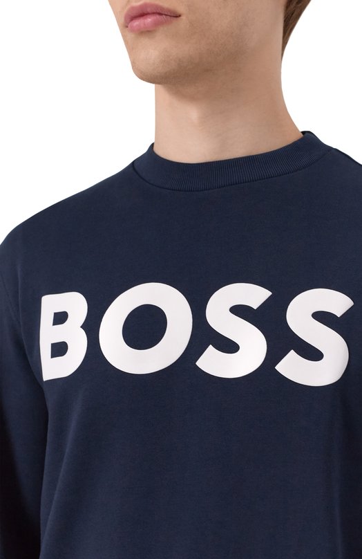 Хлопковый свитшот BOSS Orange 50487133 Синий  50487133 Фото 5