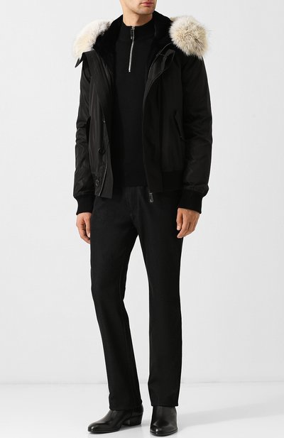 Пуховик на молнии с капюшоном и с подстежкой из меха YVES SALOMON, арт. 8WHV04770N31X, фото 2