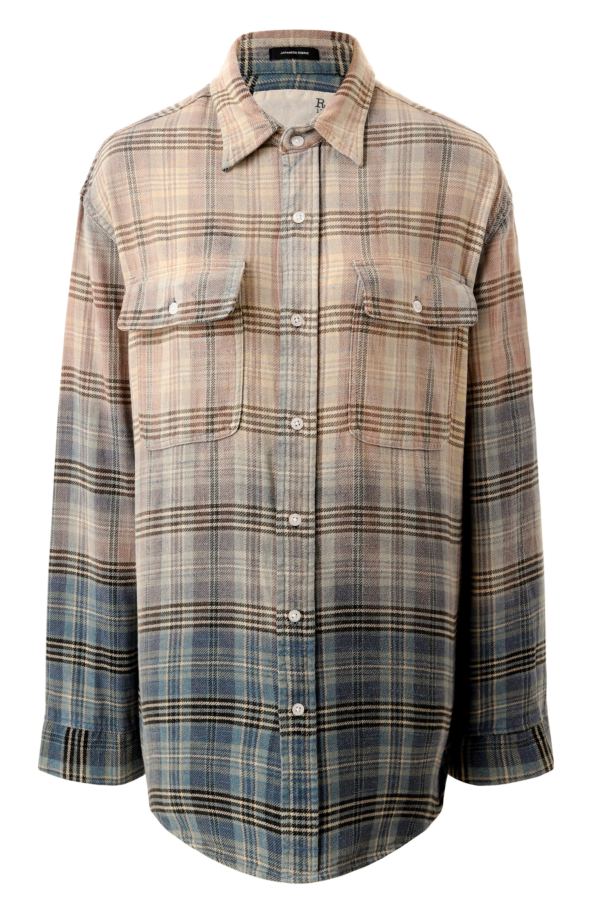 Хлопковая рубашка R13 разноцветного цвета по цене 74600 руб., арт. R13WR266-R458B, фото 1 Хлопковая рубашка R13, арт. R13WR266-R458B, фото 1