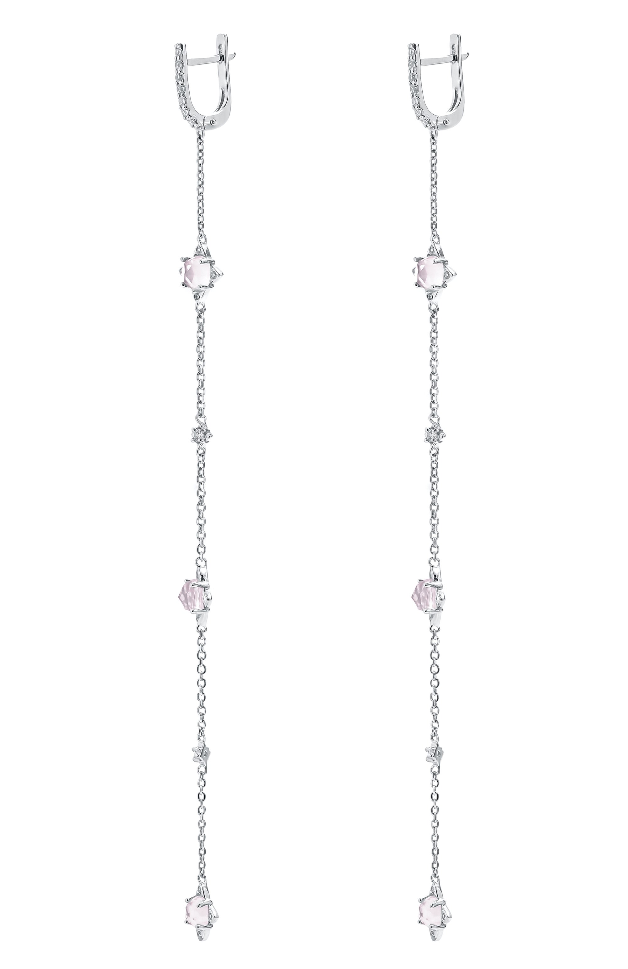 Серьги-цепочки the rose с кварцем MOONKA, арт. tr-her-qrz, фото 3