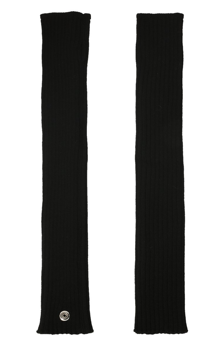 Мужские шерстяные митенки RICK OWENS черного цвета, арт. RU02B2488/M | Фото 3 (Материал: Шерсть, Текстиль; Кросс-КТ: Трикотаж; Нос: Не проставлено)