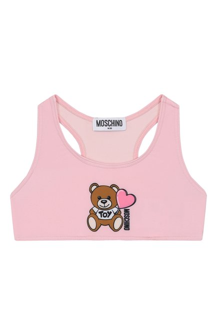 Детского раздельный купальник MOSCHINO светло-розового цвета, арт. HAL00P/LKA00/10-14 | Фото 2 (Нос: Не проставлено; Материал внешний: Синтетический материал; Материал сплава: Проставлено)