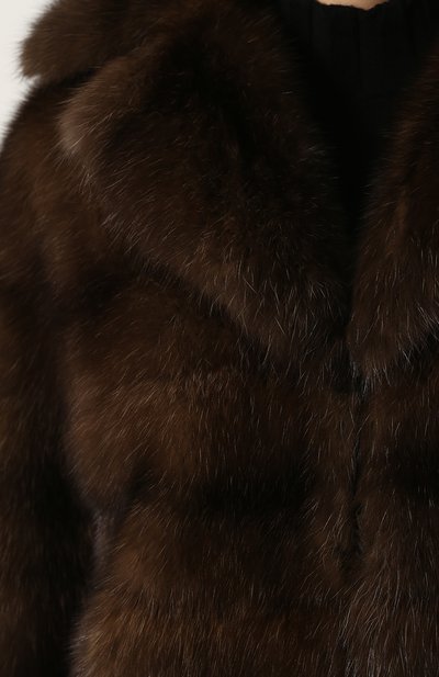 Шуба прямого кр оя с отложным воротником из меха соболя VALENTINO, арт. NF3FA287/3AF, фото 5