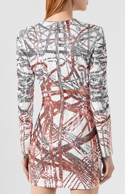 Платье с пайетками BALMAIN светло-розового цвета по цене 717500 руб., арт. RF06352/P008, фото 4 Платье с пайетками BALMAIN, арт. RF06352/P008, фото 4