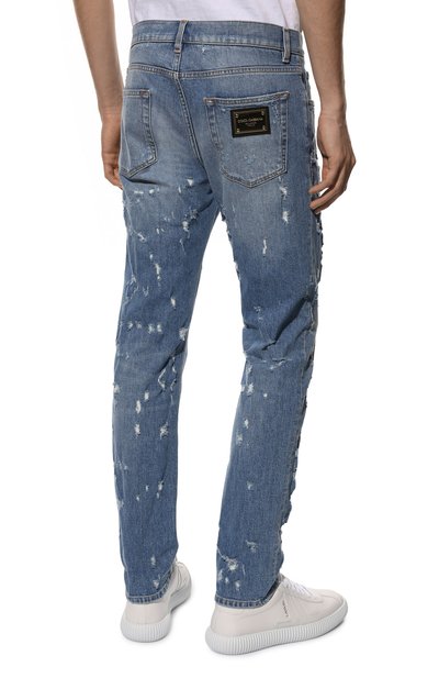 Джинсы slim DOLCE & GABBANA синего цвета по цене 98550 руб., арт. GY07CD/G8EU3, фото 4 Джинсы slim DOLCE & GABBANA, арт. GY07CD/G8EU3, фото 4