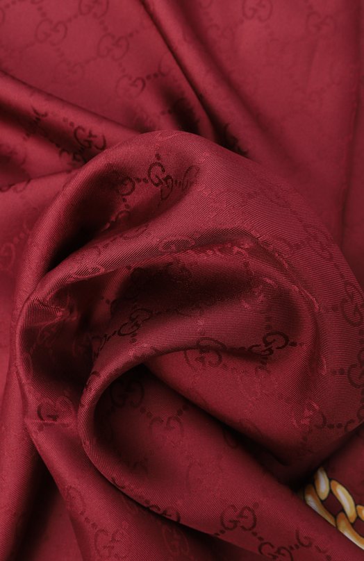 Шелковый платок Gucci 830246/3G009 Бордовый  830246/3G009 Фото 3