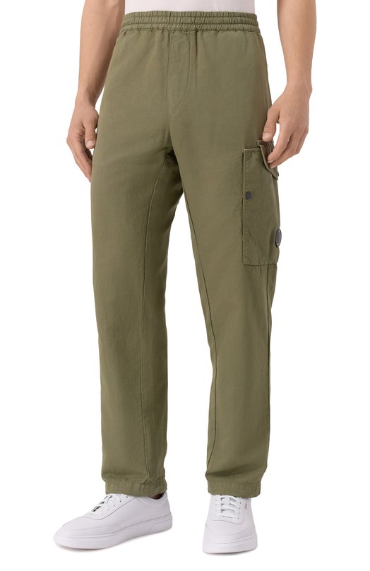 Брюки из хлопка и льна C.P. Company 18CMPA062A006273G Хаки  18CMPA062A006273G Фото 3