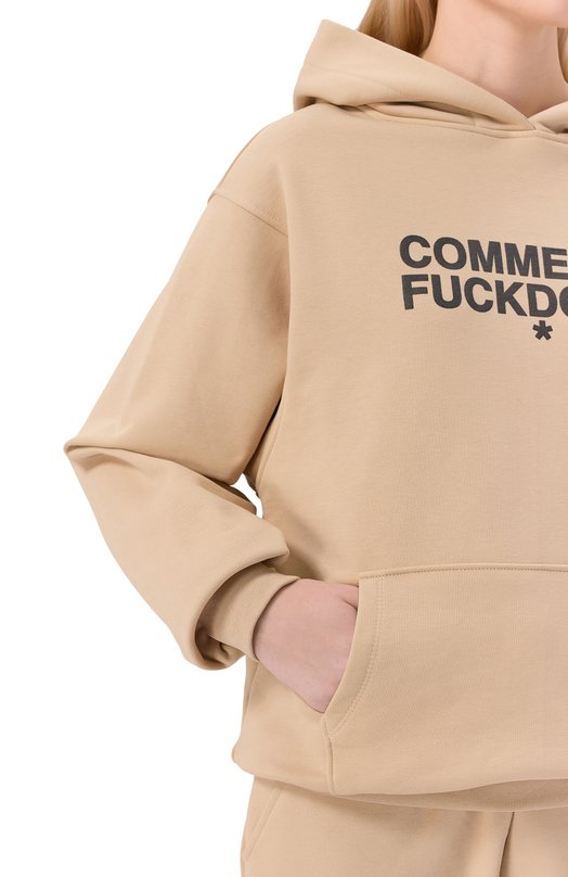 Хлопковое худи Comme des Fuckdown CFABW01355 Бежевый  CFABW01355 Фото 5