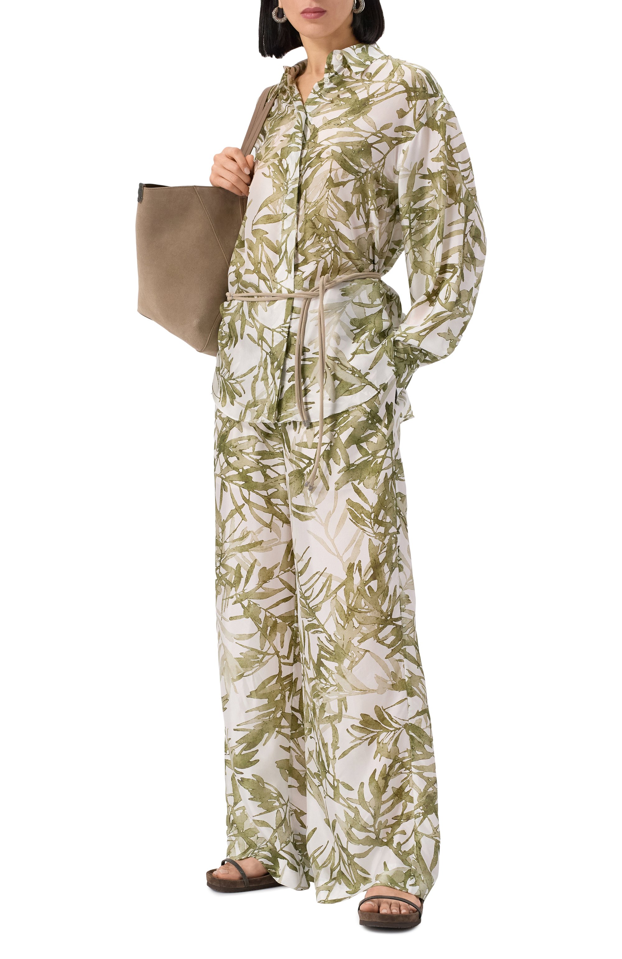 Шелковые брюки BRUNELLO CUCINELLI, арт. MQ999P8915, фото 2