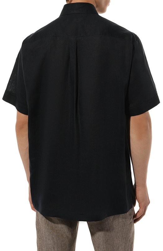 Льняная рубашка Dolce & Gabbana G5KE1Z/FU4IK Синий  G5KE1Z/FU4IK Фото 4