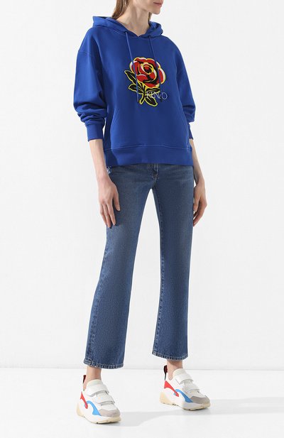 Хлопковое худи KENZO синего цвета по цене 25250 руб., арт. 2SW777952, фото 2 Хлопковое худи KENZO, арт. 2SW777952, фото 2