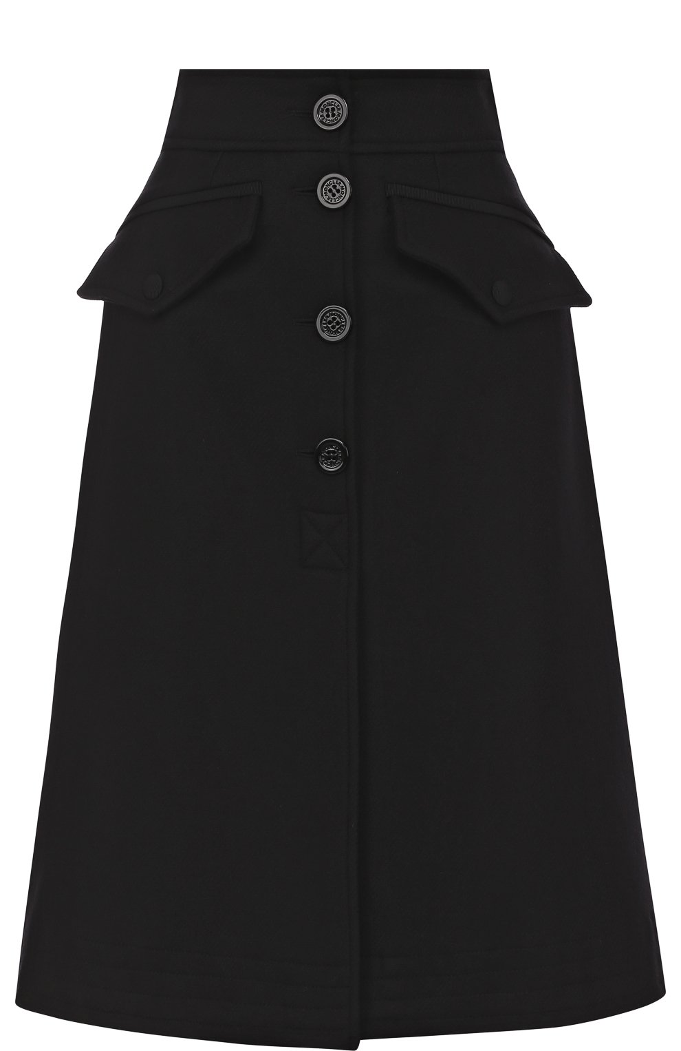 Однотонная шерстяная юбка-миди с широким поясом MONCLER, арт. C2-093-25603-80-57522, фото 1