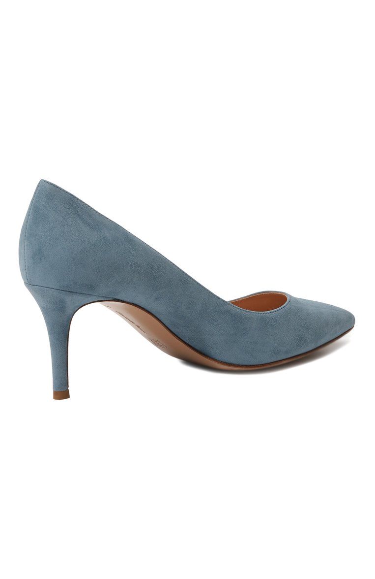 Женские замшевые туфли gianvito 70 GIANVITO ROSSI голубого цвета, арт. G26770.70RIC.CAMANTB | Фото 5 (Подошва: Плоская; Материал внутренний: Натуральная кожа; Каблук высота: Средний; Каблук тип: Шпилька; Материал внешний: Замша, Натуральная кожа)
